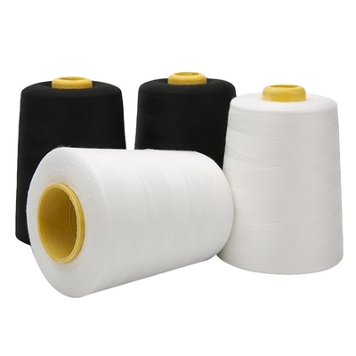 40s/2 Naaddraad Basis Kleur 5000 Yards Rauw Wit Gebleekt Zwart Polyesterdraad