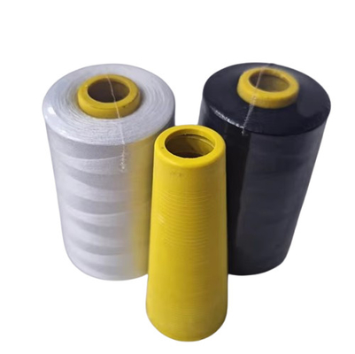 Heldere Witte/Zwarte Naaiende Draad, Ruwe Witte Gesponnen Polyester Naaiende Draad