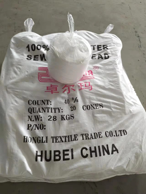 100 Spun Polyester Garens Raw White Knitting Weaving Ne 20S 30S 40S 42S 45S 60S Polyester Garens