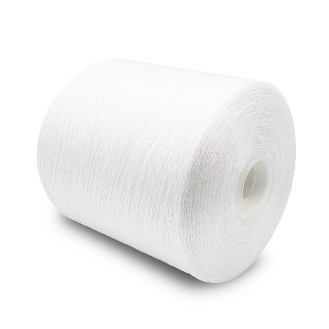 2025 Hot Sell Hoge Kwaliteit 60/2 Ruw Wit 100% Polyester Garen 1.25 kg/kegel