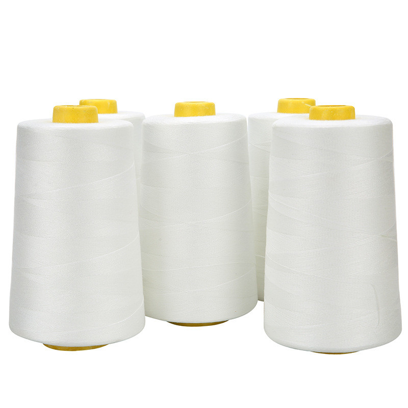 40s/2 Naaddraad Basis Kleur 5000 Yards Rauw Wit Gebleekt Zwart Polyesterdraad